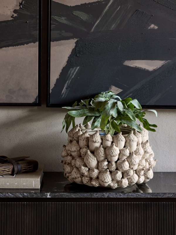 Cream decorative ceramic plant pot