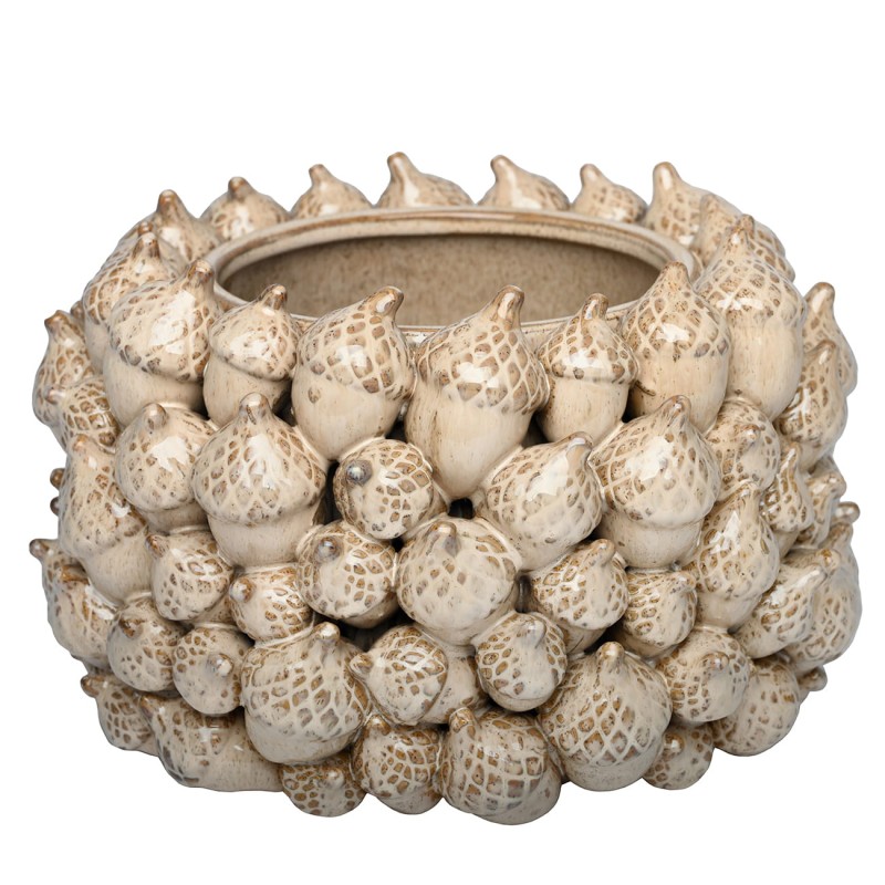 Sculptural planter with woodland-inspired acorn design