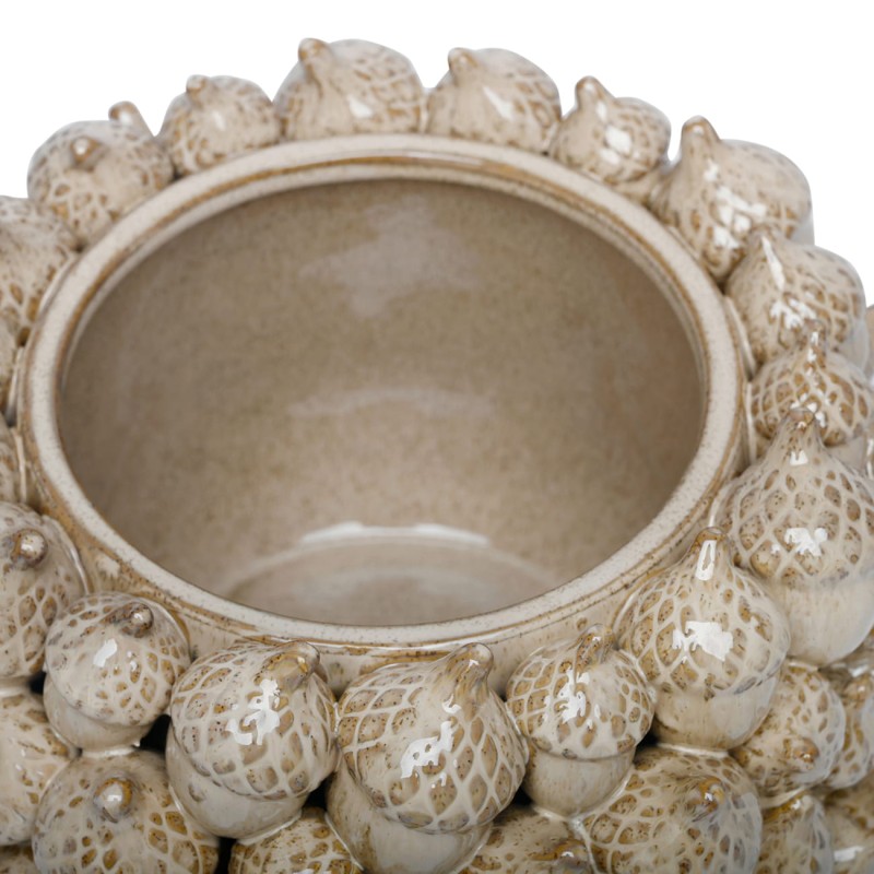 Handmade cream ceramic planter for living room