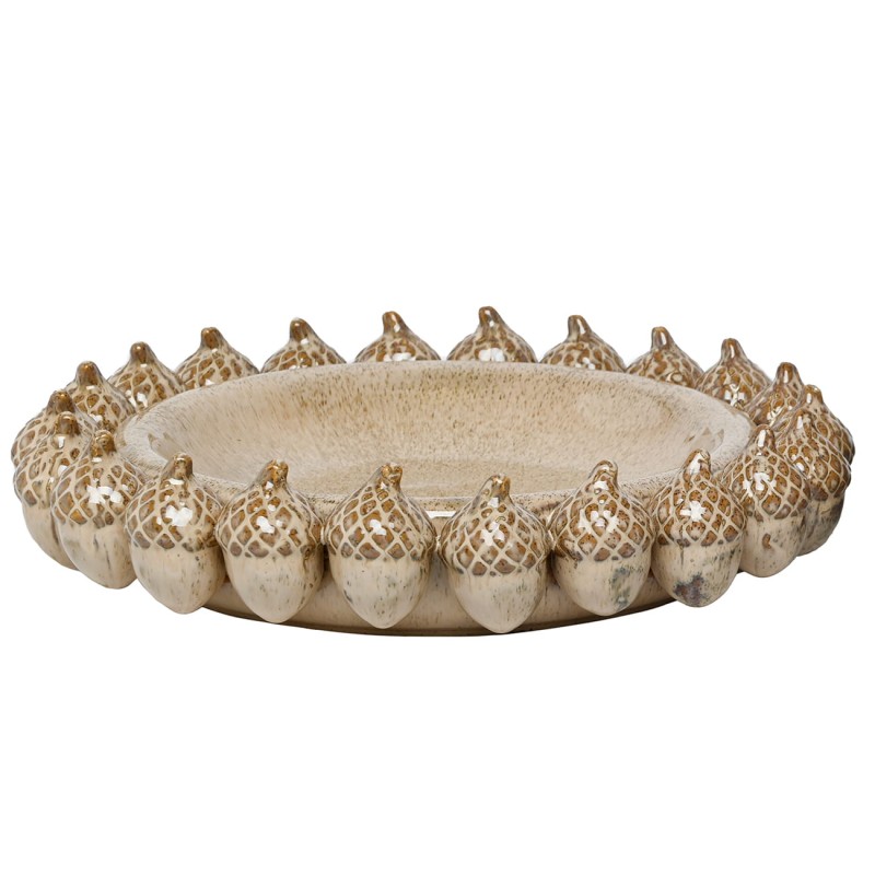 Acorn Ceramic Decorative Bowl 36.5 cm – Acorn Motif Serving Dish