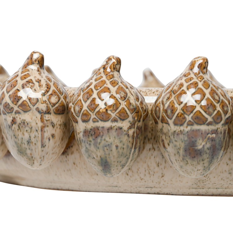 Acorn Ceramic Decorative Bowl 36.5 cm – Acorn Motif Serving Dish