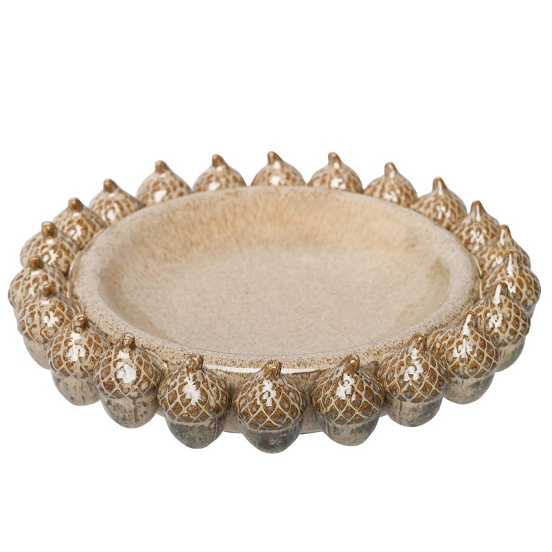 Acorn Ceramic Decorative Bowl 36.5 cm – Acorn Motif Serving Dish