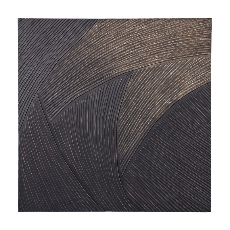 Golden 3D Geometric Wall Art 120×120 cm – Black and Gold Wall Decoration