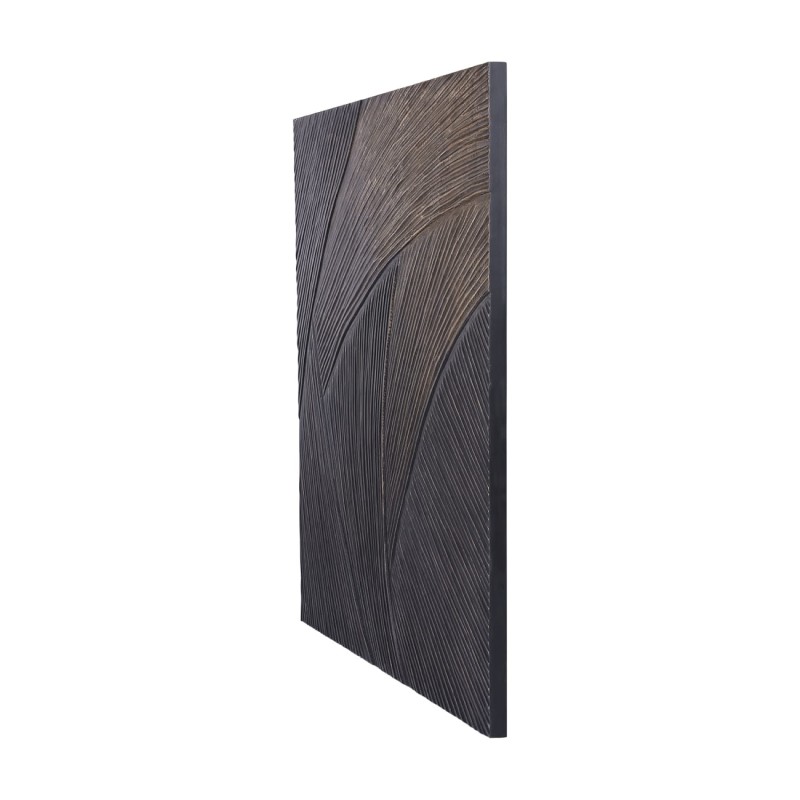 Golden 3D Geometric Wall Art 120×120 cm – Black and Gold Wall Decoration