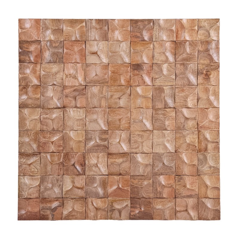 90 cm Wooden 3D Geometric Wall Sculpture – Brown Wall Art
