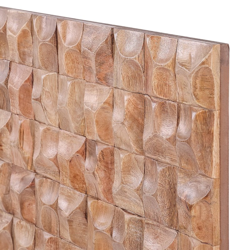 90 cm Wooden 3D Geometric Wall Sculpture – Brown Wall Art