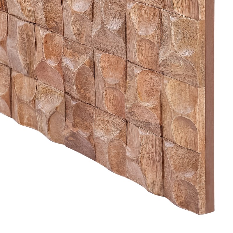 90 cm Wooden 3D Geometric Wall Sculpture – Brown Wall Art