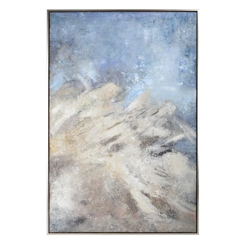 Blue Wind Abstract Wall Art 120 x 80 cm – Modern Beige and Blue Painting