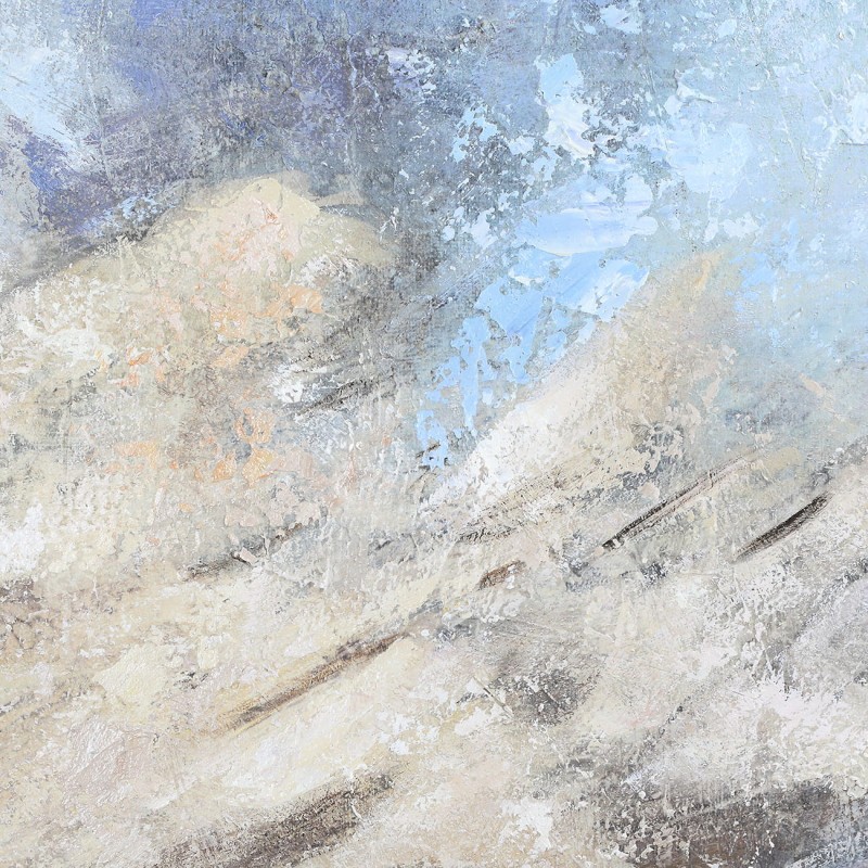 Blue Wind Abstract Wall Art 120 x 80 cm – Modern Beige and Blue Painting