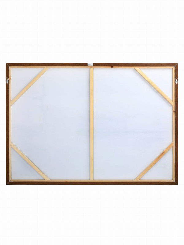 Neutral abstract canvas in beige ivory and charcoal
