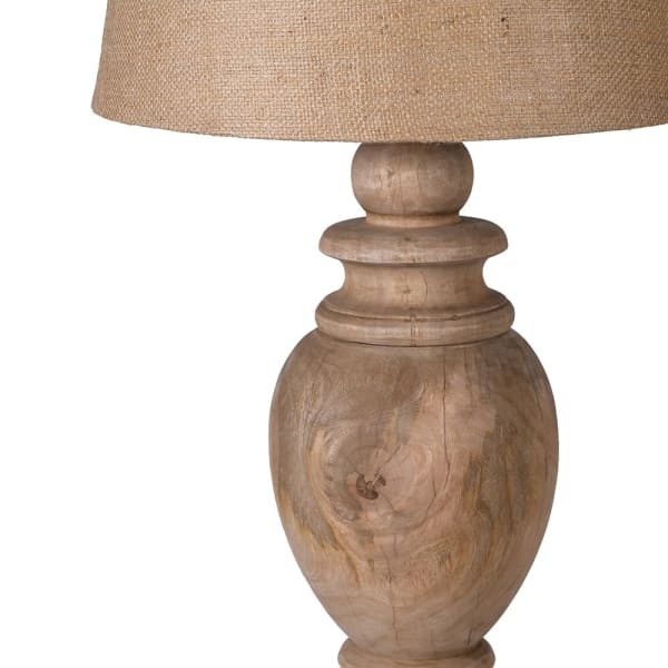 Tall table lamp with jute shade for living room or bedroom