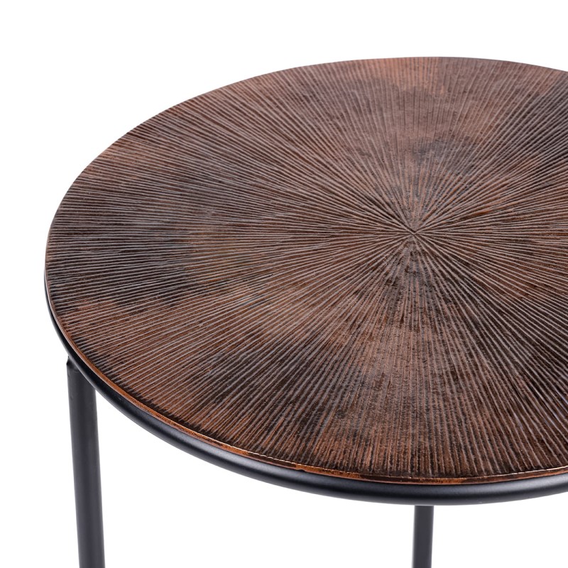 Copper aluminium nesting side tables – set of three for modern living rooms