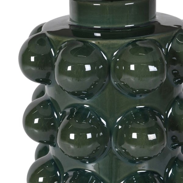 Bobble Green Table Lamp with Ceramic Base and Linen Shade – 65 cm