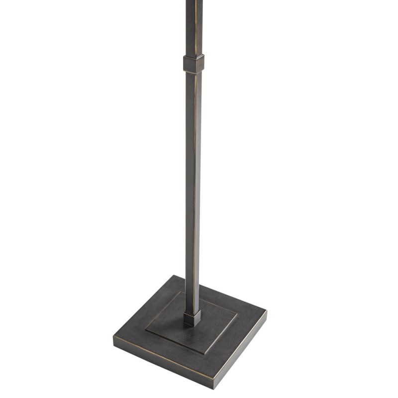 Stella Floor Lamp – 166 cm, Double Arm, Black & Gold with Linen Shades