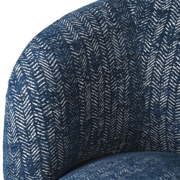 Munich blue egg armchair with a rounded, modern design. A stylish accent chair offering comfort and elegance for living rooms, bedrooms or contemporary interiors.