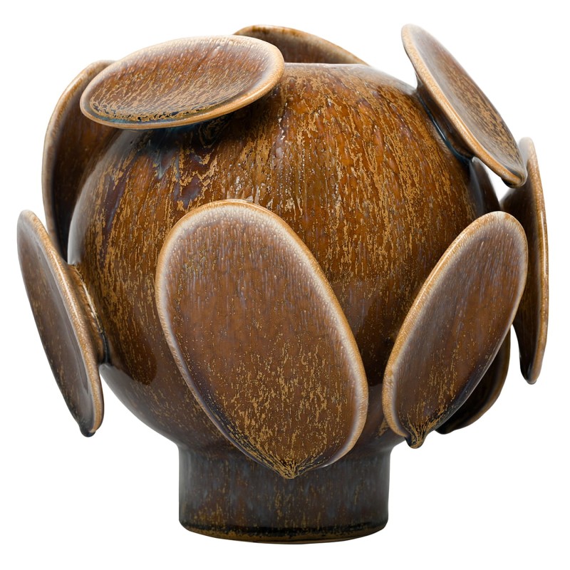 Brompton Ceramic Vase 23 cm – Brown Modern Decorative Vase