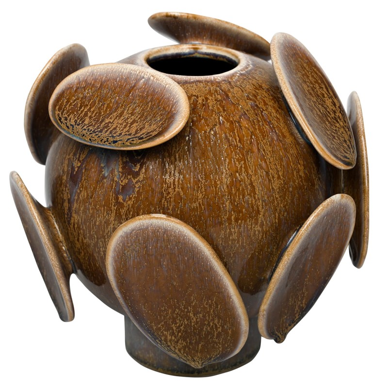 Brompton Ceramic Vase 23 cm – Brown Modern Decorative Vase