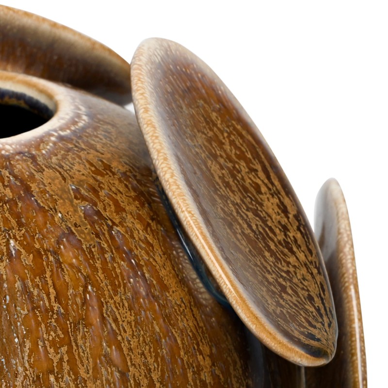 Brompton Ceramic Vase 23 cm – Brown Modern Decorative Vase