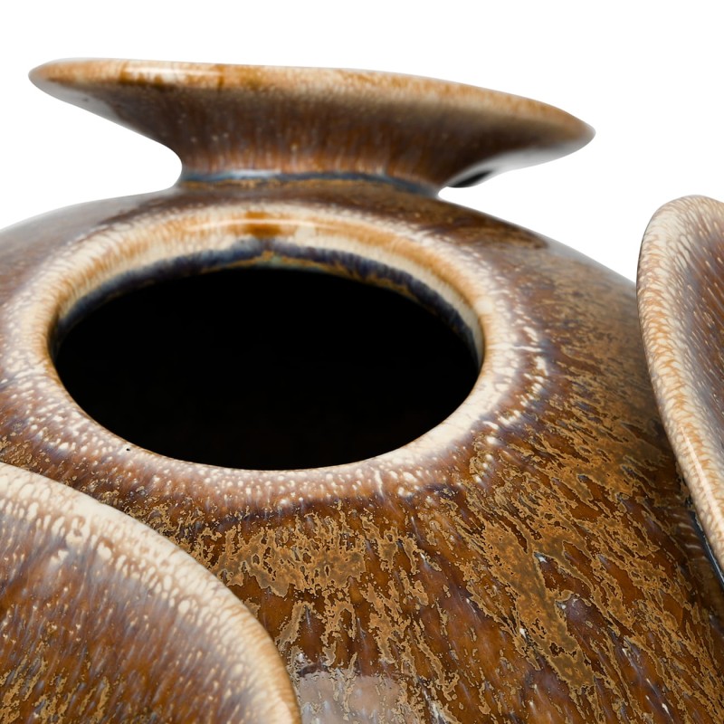 Brompton Ceramic Vase 23 cm – Brown Modern Decorative Vase