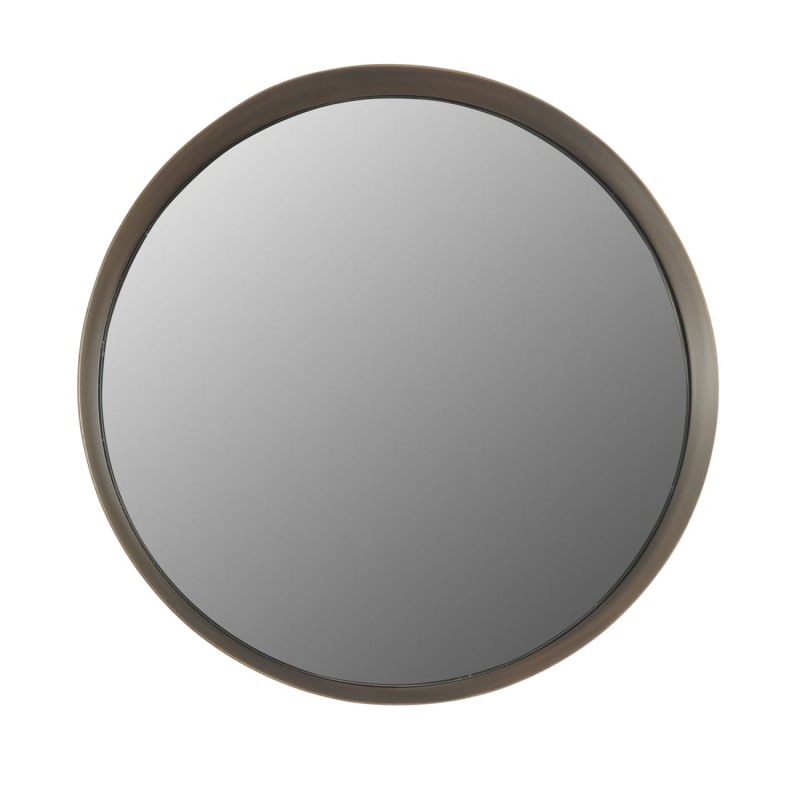 Set of three Camden round mirrors, 50 cm, with gold iron frames.