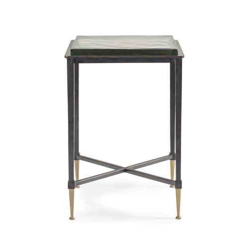 Stella Black Designer Console Table with Glass Top and Metal Frame