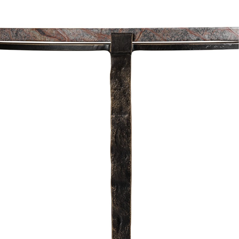 Richwood Brown Marble Coffee Table with Metal Legs – 108 cm