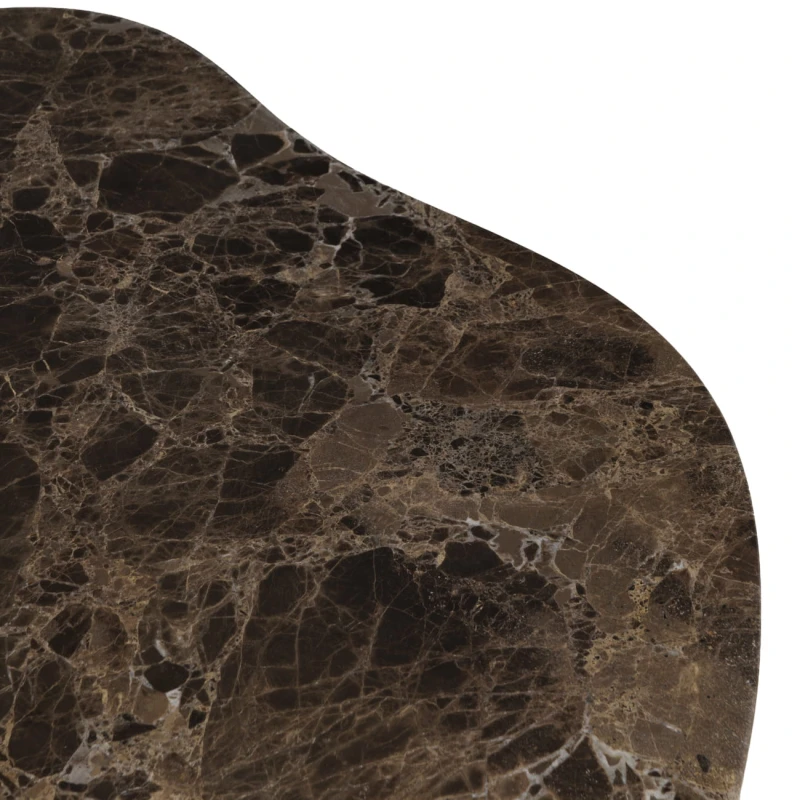 Close-up of natural Emperador marble veining on the Cloud coffee table