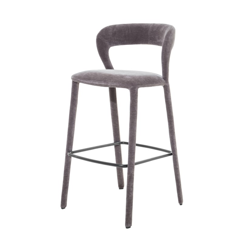 Maldon Grey upholstered bar stools, set of 2, with a tall and stylish design.