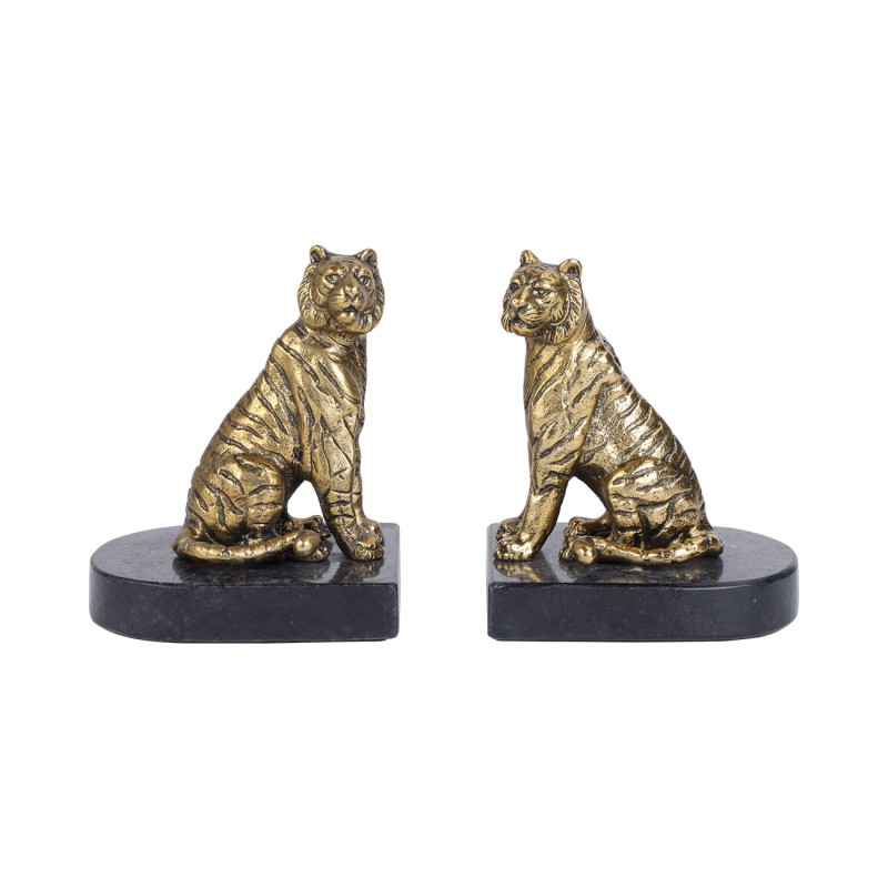 Tiger Bookends, 16.5 cm – Black and Gold