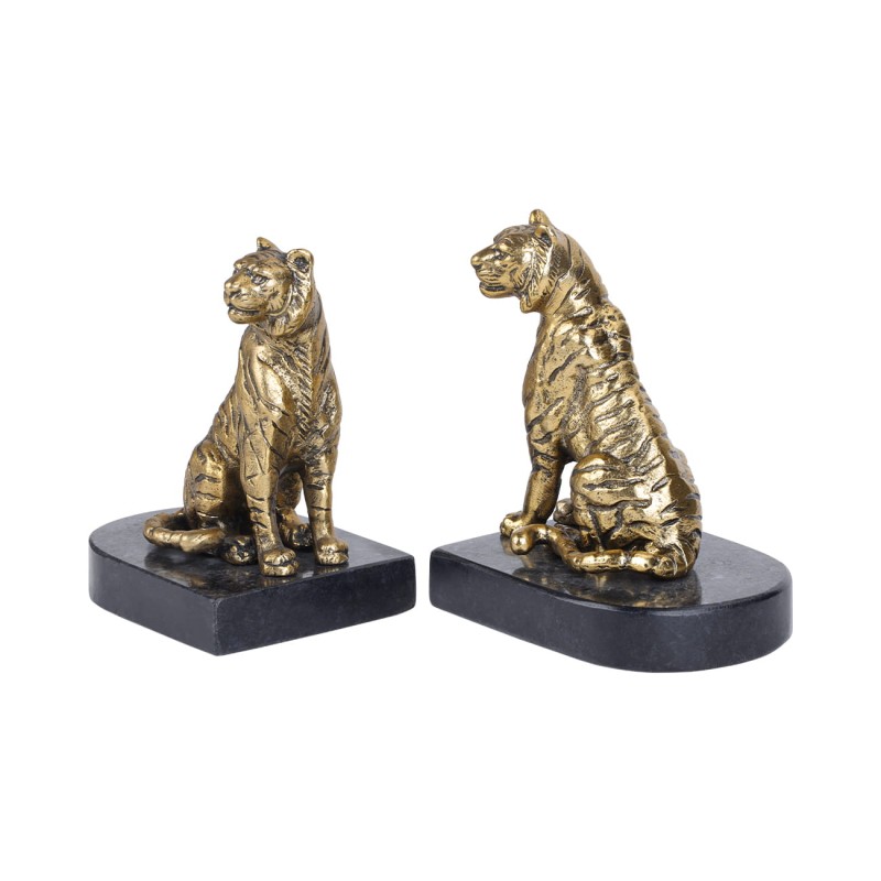 Tiger Bookends, 16.5 cm – Black and Gold
