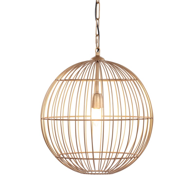 Mira Globe 40 cm gold metal pendant ceiling light, designer lighting for modern interiors