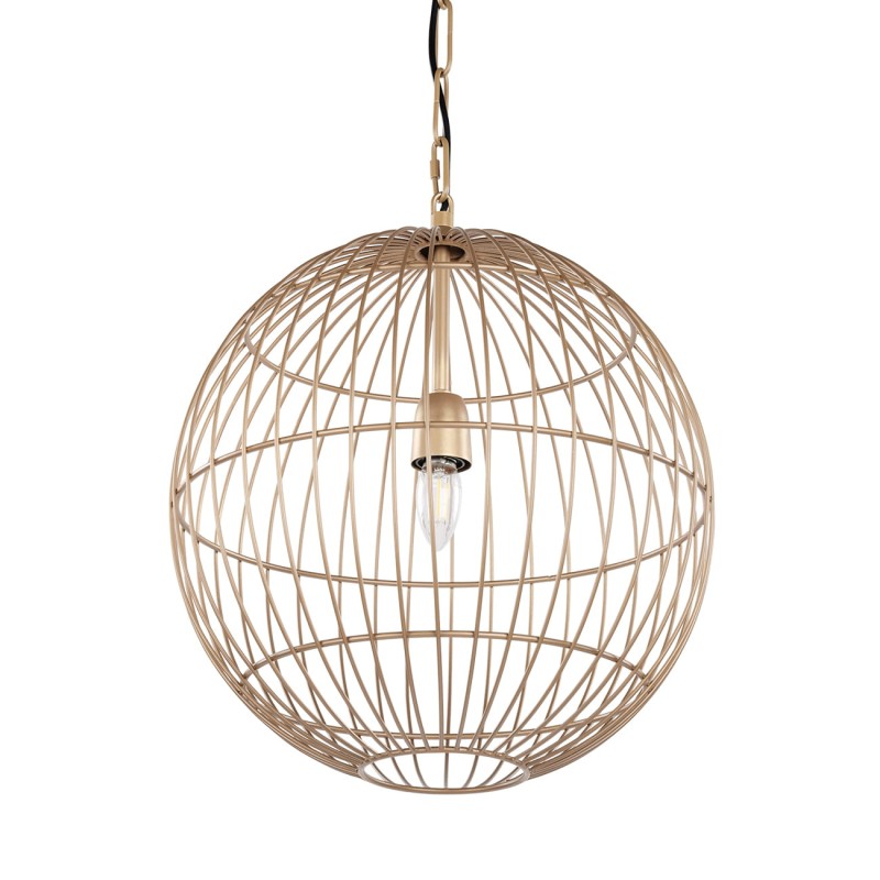 Mira Globe 40 cm gold metal pendant ceiling light, designer lighting for modern interiors