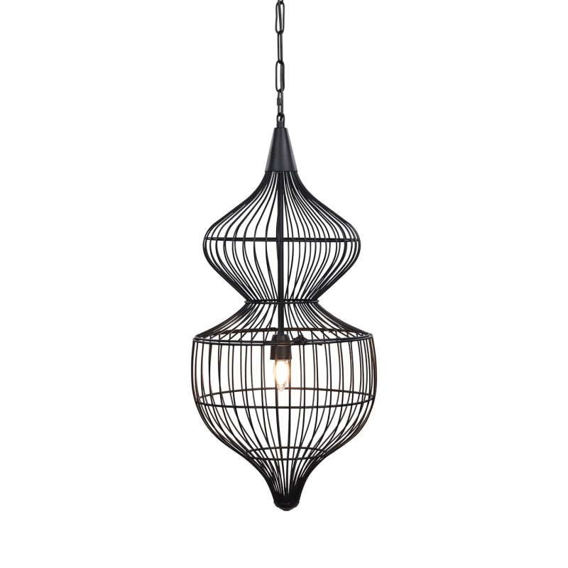 Mira Hourglass 89 cm Black Metal Pendant Ceiling Light