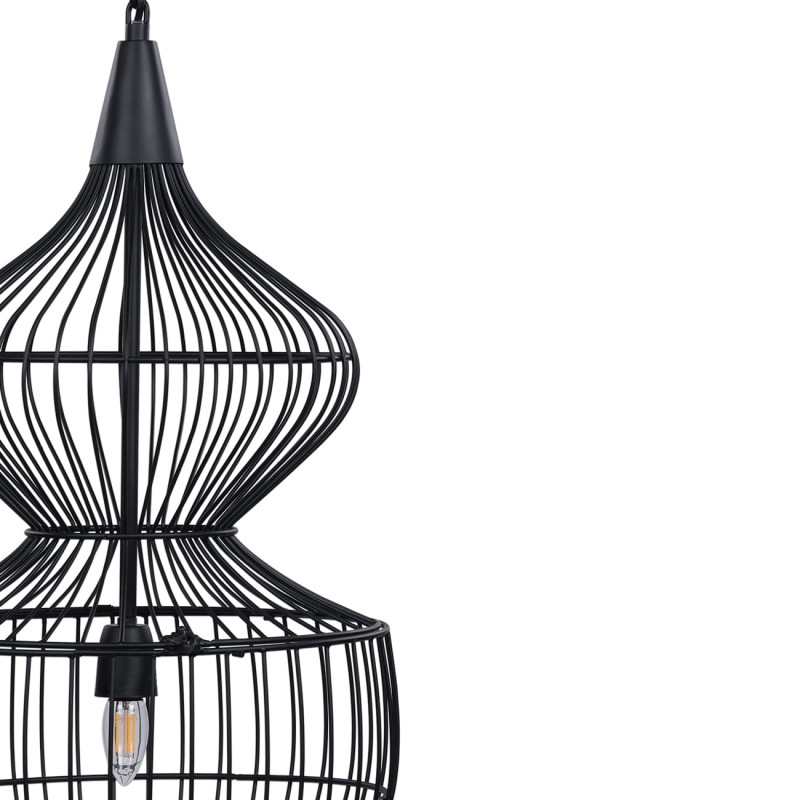 Mira Hourglass 89 cm Black Metal Pendant Ceiling Light