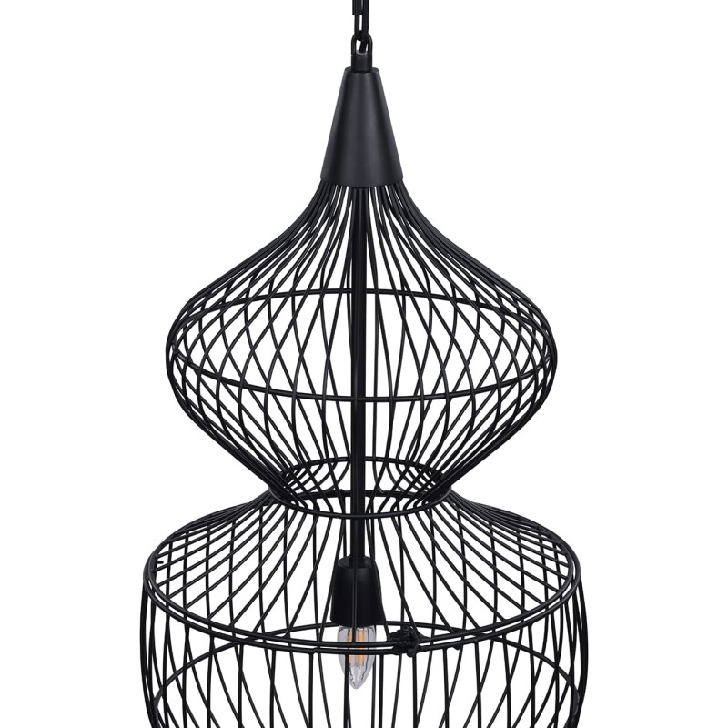 Mira Hourglass 89 cm Black Metal Pendant Ceiling Light