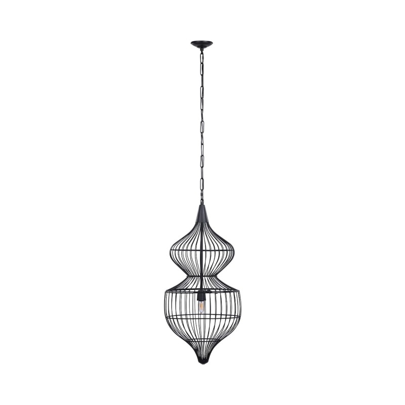 Mira Hourglass 89 cm Black Metal Pendant Ceiling Light