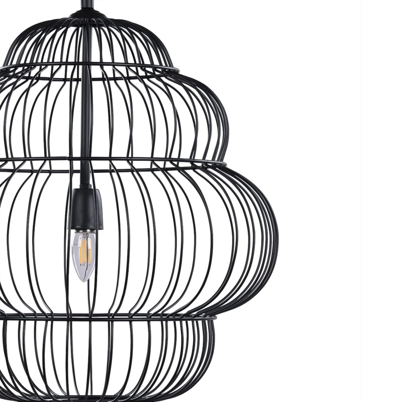 Mira Cloud 70 cm Black Metal Pendant Ceiling Light for Modern Interiors