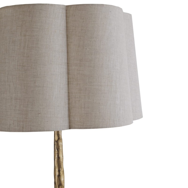 Chiswick Gold Floor Lamp 173 cm – Living Room Floor Lamp with Linen Shade