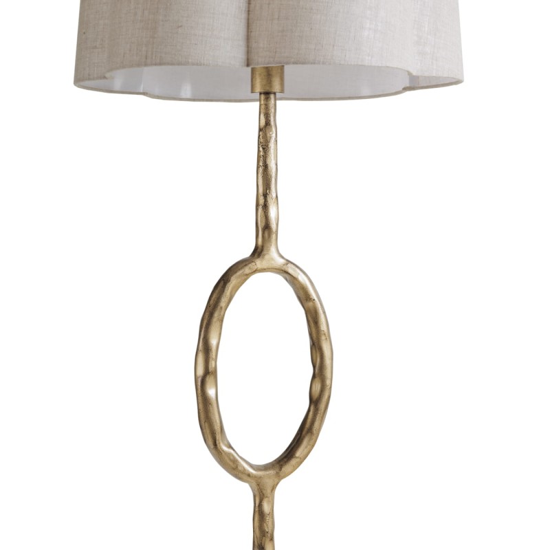 Chiswick Gold Floor Lamp 173 cm – Living Room Floor Lamp with Linen Shade