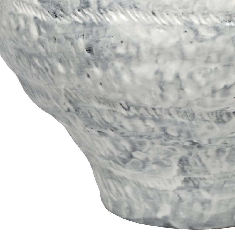 Sculptural white glazed ceramic vase for interior decor