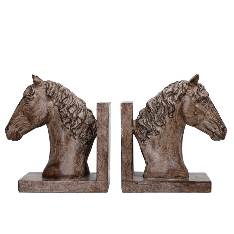 Farmhouse Horse Bookends, 19 cm – Stone-Effect Resin
