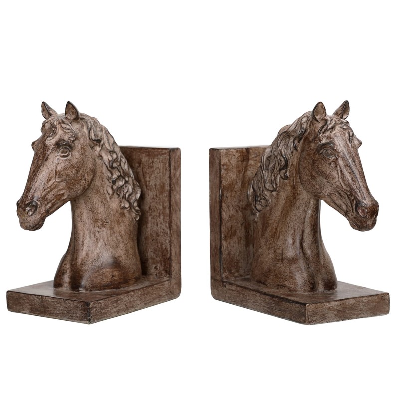 Farmhouse Horse Bookends, 19 cm – Stone-Effect Resin