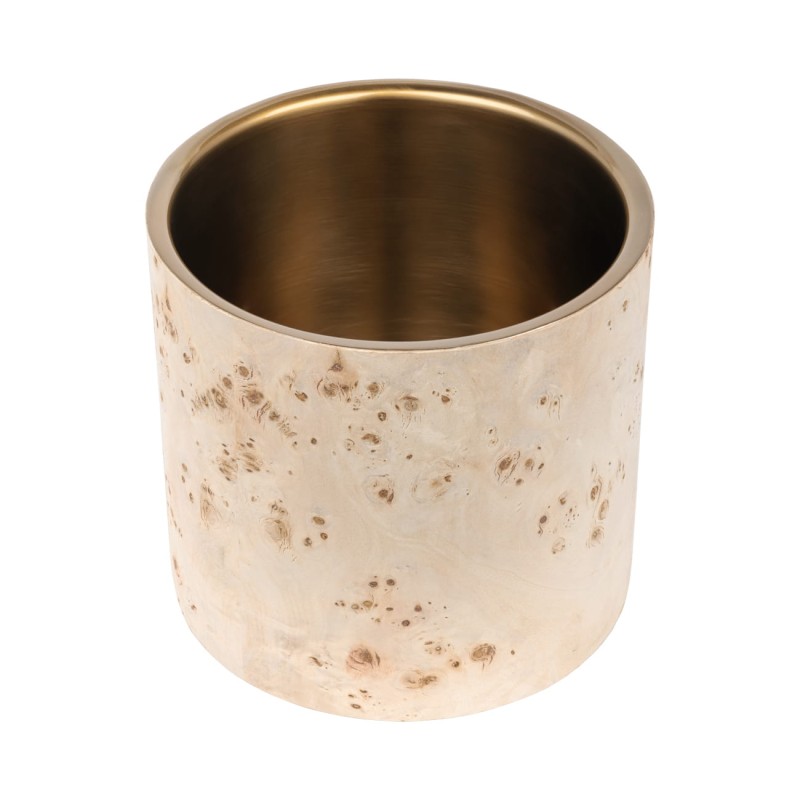 Burl Champagne Cooler 22 cm – Stainless Steel with Burl Wood Veneer