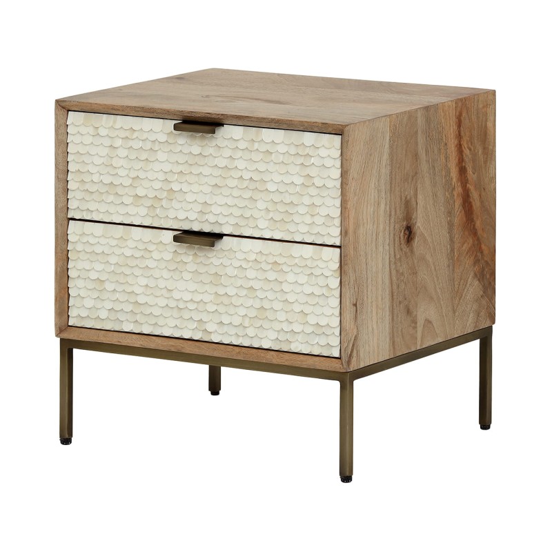 Chesham bedside table 50 cm – a wooden nightstand with drawers and decorative fronts, combining elegant design with practical storage for stylish bedroom interiors.