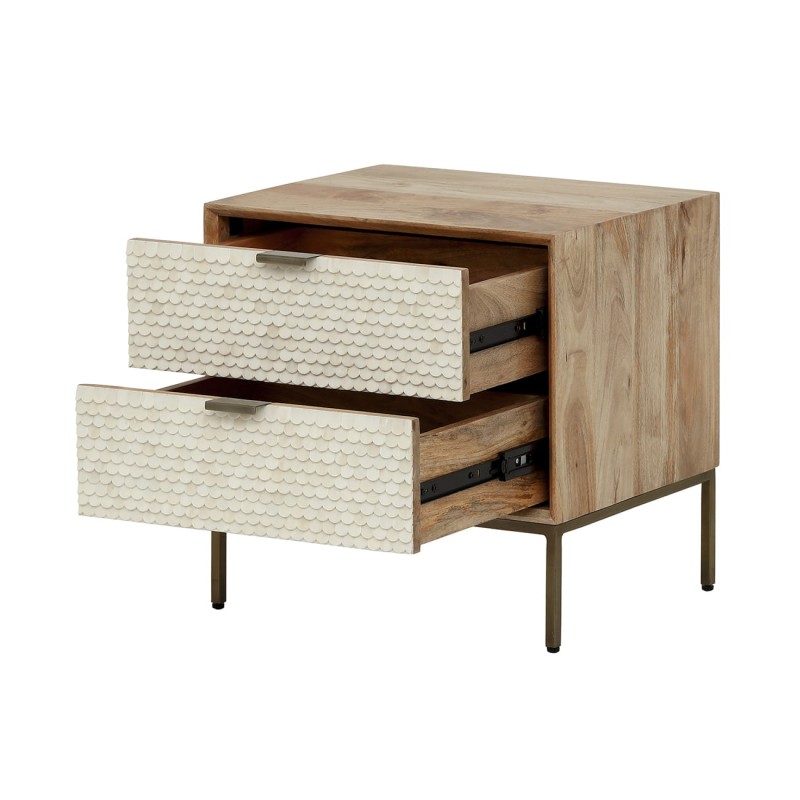 Chesham bedside table 50 cm – a wooden nightstand with drawers and decorative fronts, combining elegant design with practical storage for stylish bedroom interiors.