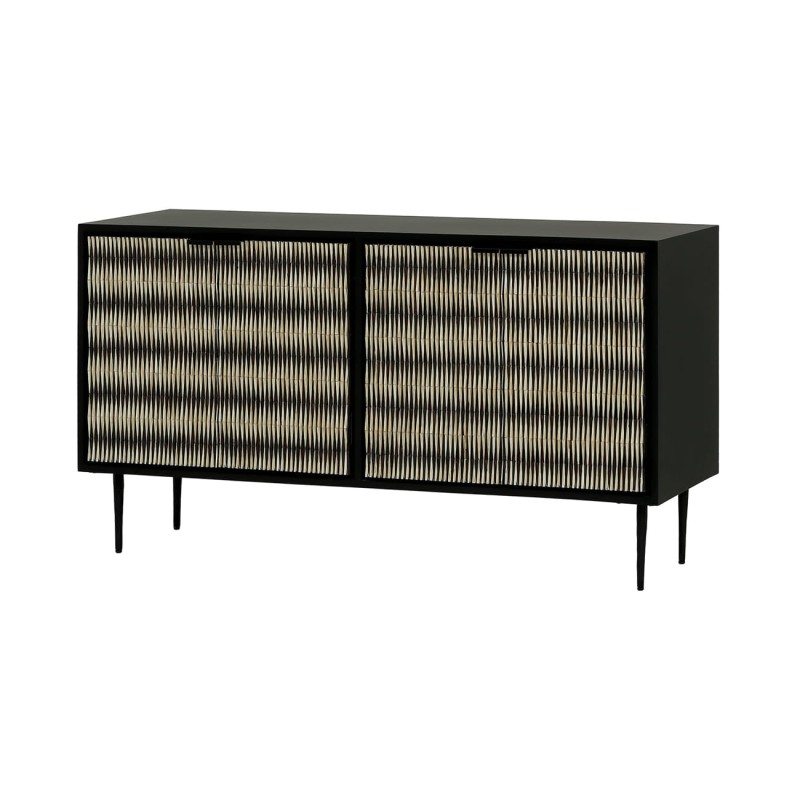 Merida 150 cm wooden four-door chest of drawers with decorative fronts, designer storage furniture for modern interiors