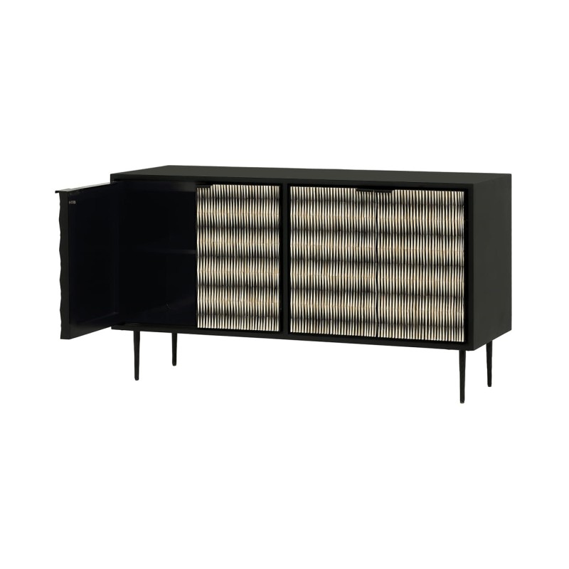 Merida 150 cm wooden four-door chest of drawers with decorative fronts, designer storage furniture for modern interiors