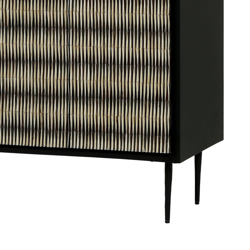 Merida 150 cm wooden four-door chest of drawers with decorative fronts, designer storage furniture for modern interiors