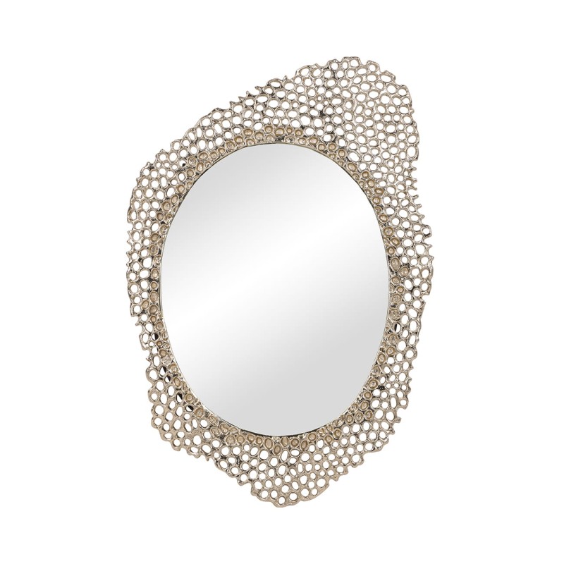 Honey Large mirror 58 cm with a gold aluminium openwork frame, a decorative accent for modern and elegant interiors.