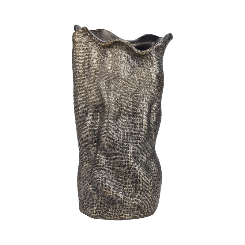 Organic gold vase 46.5 cm made from aluminium in an antique gold finish, featuring an organic sculptural form for stylish interiors.